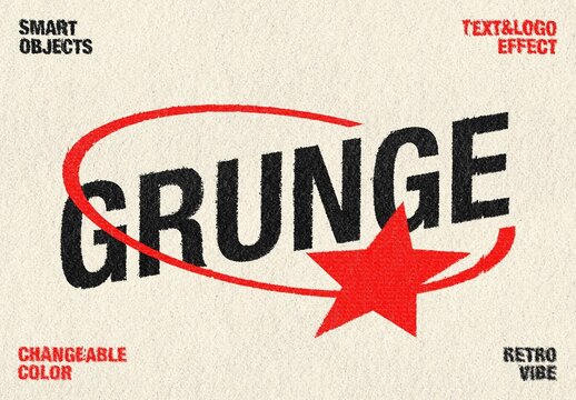 Grunge Vintage Print Effect Mockup