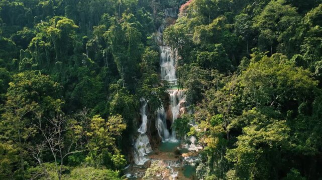Kuang Si Waterfalls near Luang Prabang town in Laos.