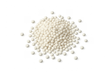 Tapioca sago pearls pile, food ingredient, transparent background