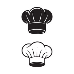 Cooking chef hat icon line art silhouette vector illustration simple lines