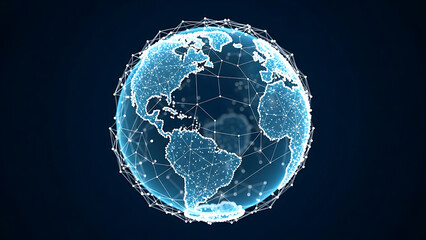 Digital Earth Globe with Global Network. Technology, Communication & Data Connection.