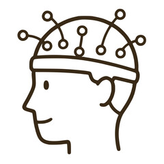 EEG brainwave monitoring cap diagnostic illustration