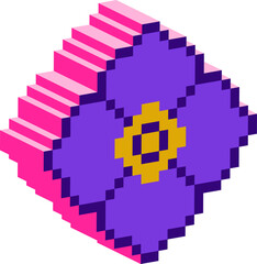 Fototapeta premium Isometric Pixel Flower
