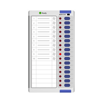 Indian Electronic Voting Machine (EVM) Ballot Unit Vector Illustration for Elections, Democracy, and Polling Concepts