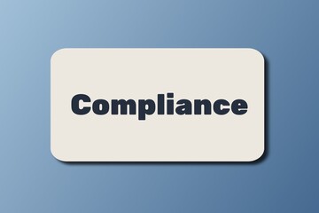 Compliance Concept on Minimalist Card with Modern Blue Gradient Background