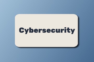 Cyber Security Concept on Minimalist Card with Modern Blue Gradient Background