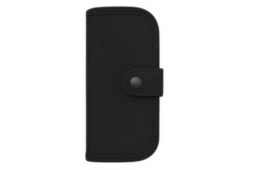 Black fabric travel case with snap closure