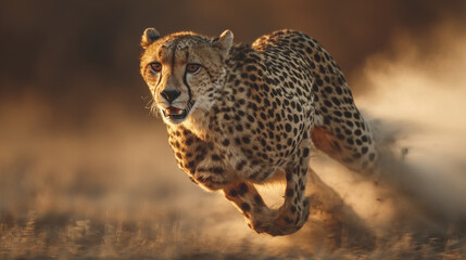 Cheetah running fast wildlife action speed power safari nature documentary advertising use