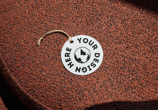 Mockup Of Customizable Round Retail Tag
