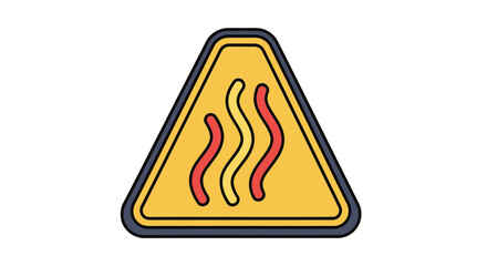 Warning Sign Indicating Potential High Heat Hazard Alert for Safety and Caution