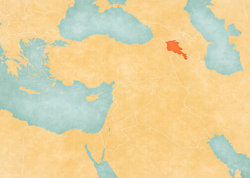 Map of Near East - Armenia