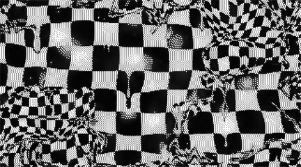 checked background liquefied halftone dotted vector illustration