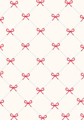 Christmas hand drawn bows and ribbons pattern for xmas packaging ,wrapping paper