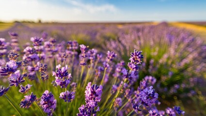 Fototapeta premium Lavender Field at Sunset