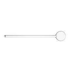 Clear glass stirring rod with round bulb end on black laboratory science