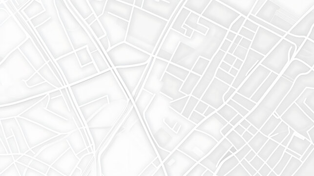 Clean, minimalistic map illustration featuring an abstract network of bright white street lines on a pale backdrop, evoking a sense of modernity and urban planning.