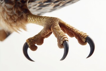 Fototapeta premium Close-Up of Hawk Talons in an Attack Pose on a White Background