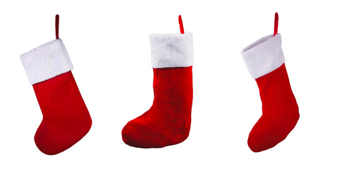 set of red sock of santa claus