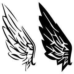 Vector illustration of a stylized bird of paradise and eagle in a bold flying silhouette design