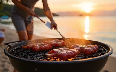 Experience an Outdoor Barbecue on the Beach, Enriched by a Beautiful and Scenic View. High quality. High quality