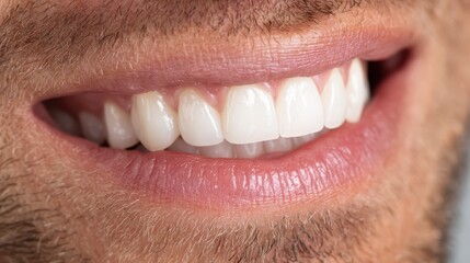 Close-up photograph of a male mouth and teeth with natural lighting