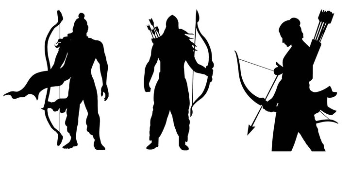 set of lord Ram silhouette 