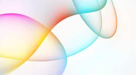 Abstract swirling colorful smoke or light trails on black background