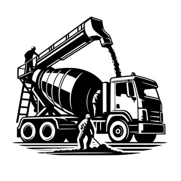 Concrete Mixer Pouring