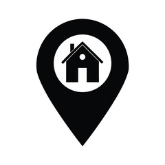 Location Map With House Icon