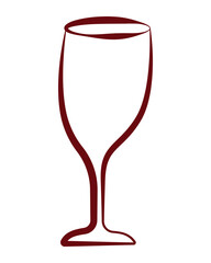 Minimalistic Wine Glass Isolated Vector Illustration. llustration featuring a stylized wine glass. The simple, elegant design uses bold lines for modern appeal, ideal for branding, packaging.