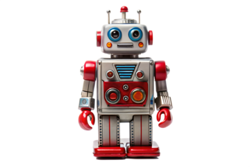 robotic toy robot toy  isolated on white background, PNG. AI Generated