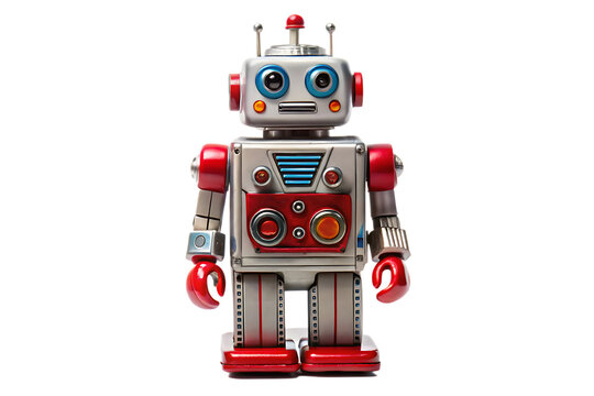  robotic toy robot toy  isolated on white background, PNG. AI Generated