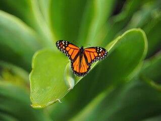 Obraz premium Monarch Butterfly on a Leaf