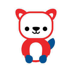 Flat Wildlife Bear Vector Design with Clean Shapes