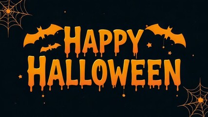 Video Spooky Halloween decorations with bats and spider webs, ideal for party invitations or spooky atmosphere