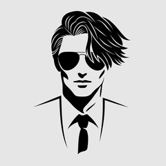 Stylish Man Portrait with Sunglasses. Vector illustration