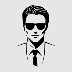 Stylish Man Portrait with Sunglasses. Vector illustration