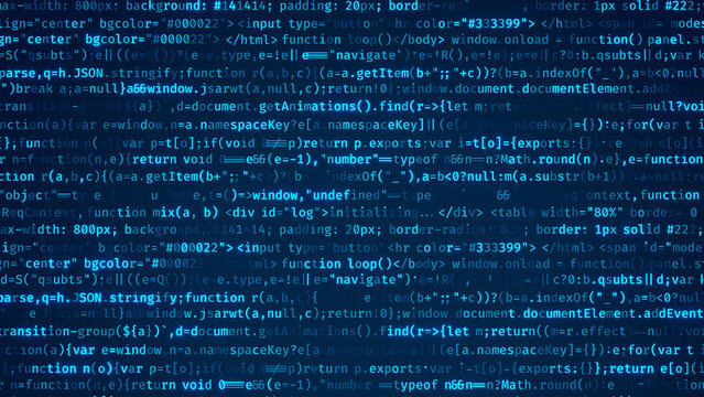 Coding concept - Javascript, PHP programming code background - 3d illustration