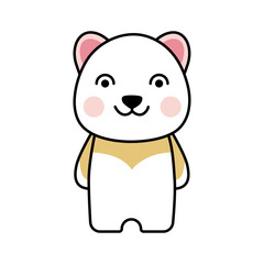 Playful Flat Bear Vector Design Perfect for Educational Materials and Outdoor-Themed Graphics