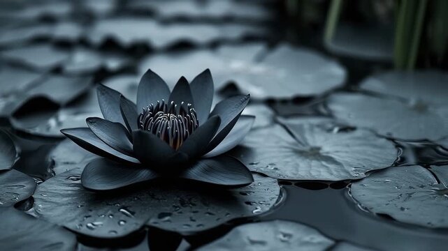 black lotus on the water