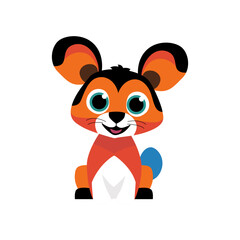 Stylized Flat Lion Illustration &ndash; Modern Cartoon Lion Graphic for Print and Web