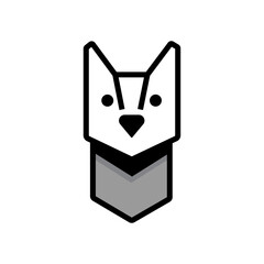 Minimalist Flat Dog Vector Character Suitable for Apps, Icons, and UI Elements