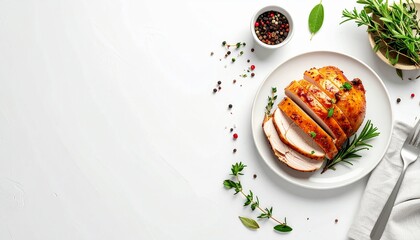 Minimalist Thanksgiving Dinner Flat Lay,A clean flat-lay composition of a modern Thanksgiving meal arranged in geometric balance.