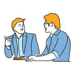 Fototapeta premium Two Businessmen Discussing a Deal Illustration