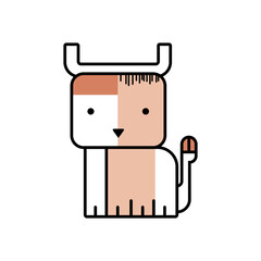 Flat Cow Character Artwork &ndash; Minimalist Cow Illustration for Trendy Graphics