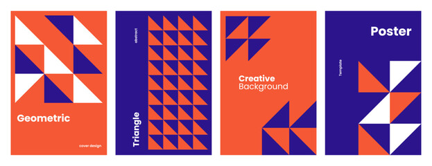 Abstract minimalist cover template. Modern colorful geometric triangle pattern concept. Vector illustration