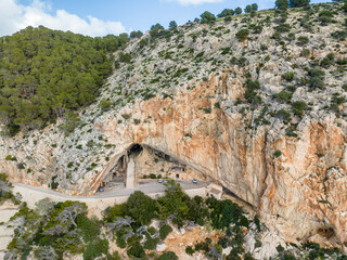 Aerial View , Cuevas de Arta and Platja de Canyamel, Capdepera, Mallorca, Balearic Islands, Spain