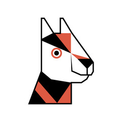 Flat Style Puppy Illustration with Simple Shapes and Soft Colors for Digital Projects