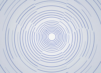 Concentric Blue Circles Abstract Pattern on White Background