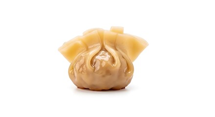Savory steamed asian dumpling, traditional culinary dish, food shot isolated on white background